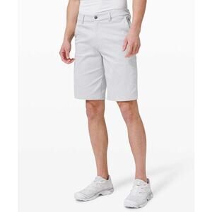 Lululemon Men's Commission Shorts Qwick Oxford 11" Relaxed White / Black sz 31